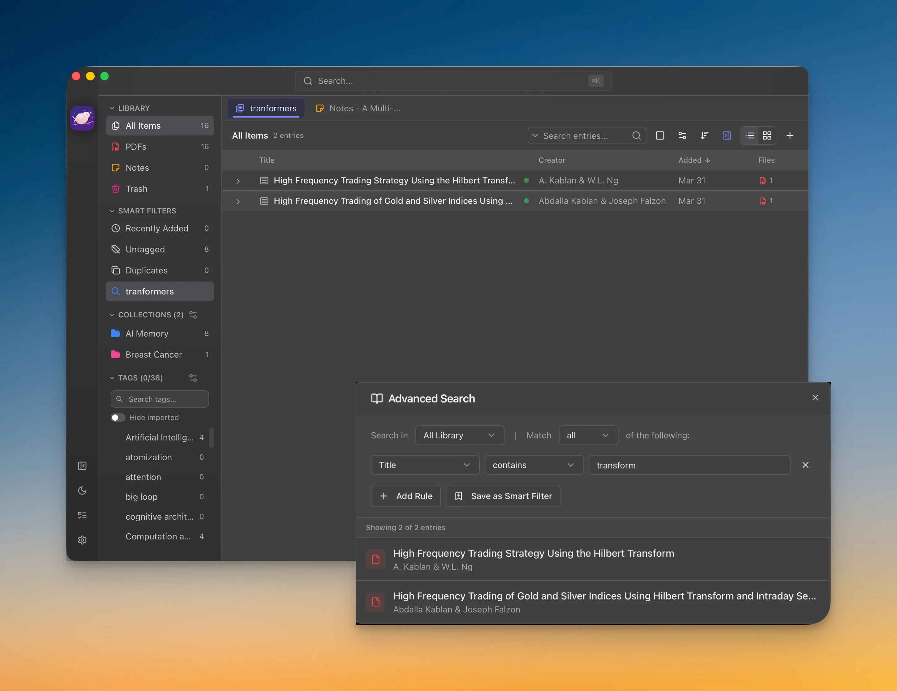 Collections, tags & smart filters